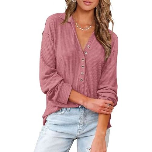 BTFBM Women Casual Button Down Fall Blouses 2025 Long Sleeve Solid Business Work Tops Cute Relaxed Fit Shirts