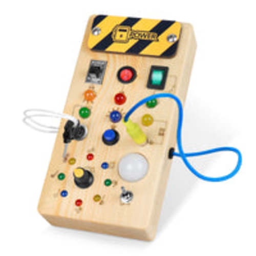 Hoarosall Montessori Toddler Busy Board, Baby Wooden Busy Board with 8