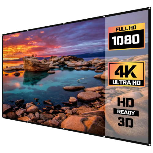 onn 120" Portable Indoor/Outdoor 16:9 Wall-Mounted Theater Projection Screen