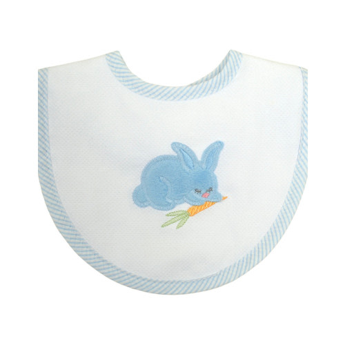 3 Marthas medium appliqued bib Blue Bunny - Spoiled Sweet Boutique - Spoiled Sweet Boutique