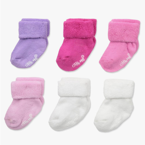 Little Me Baby Girls' 6 Pack Variety Socks