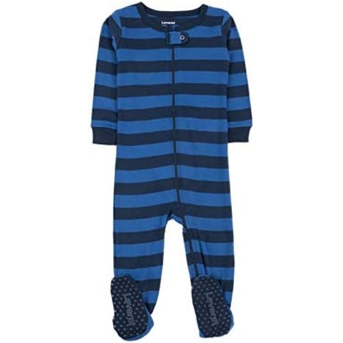 Leveret Kids Baby Boys Girls Footed Cotton Pajamas - Striped
