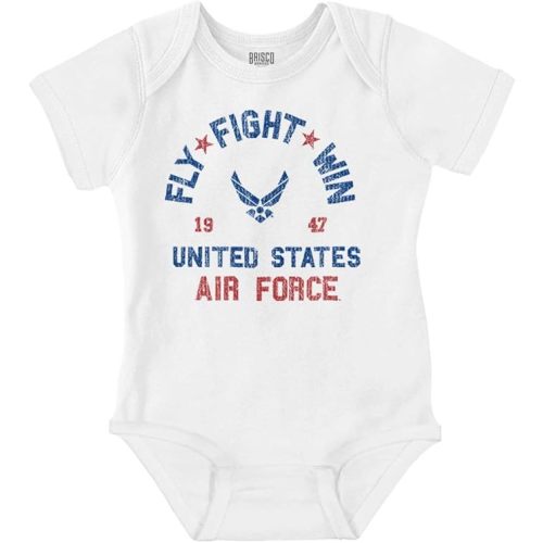 Brisco Brands US Air Force Fly Fight Win Vintage Baby Romper Boys or Girls