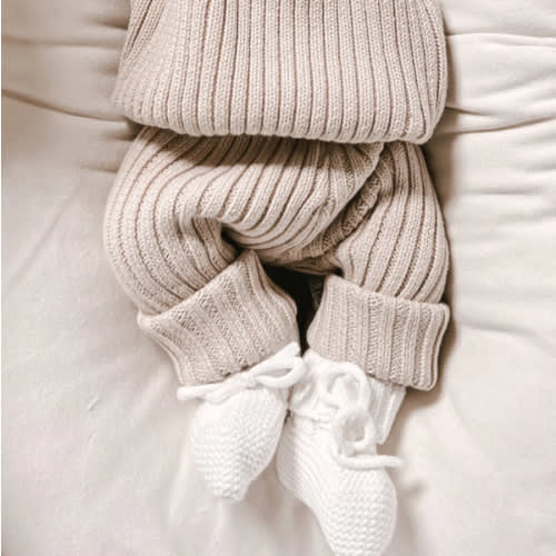 Chunky Rib Leggings - Beige