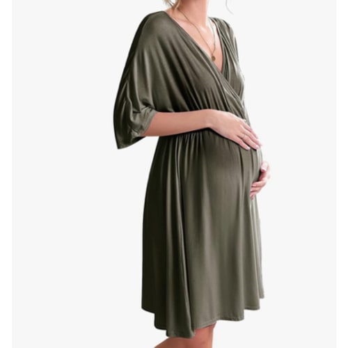 Ekouaer 3 in 1 Labor/Delivery/Hospital Gown Maternity Dress Nursing Nightgown Sleepwear for Breastfeeding