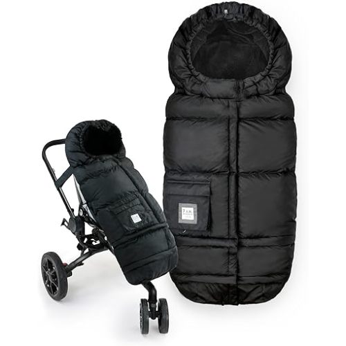 7AM Enfant Stroller Blanket 212 - Adjustable Baby Car Seat Zipped Blanket for Babies Winter, Unisex Multi Purpose Fleece Lined Warm Hooded Toddler Footmuff Water Repellent | (6M - 4T)