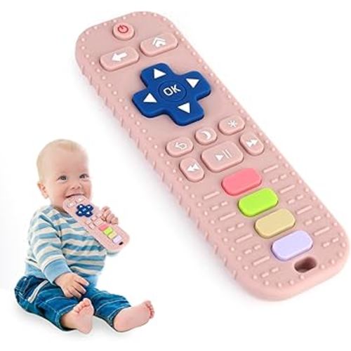 Hooku Silicone Teethers for Babies 0-6 Months, Teething Toys for Babies 6-12 Months, Baby Remote Control Toy, Infant Toys 0-3 Months, Sensory Chew Toys, Toddler Newborn Baby Girl Boy Gifts