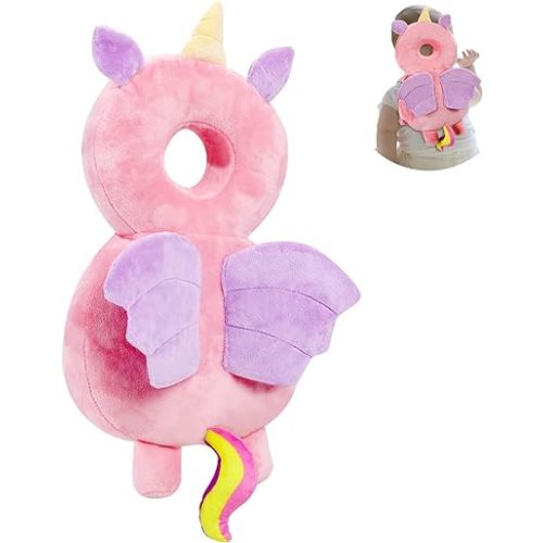 Baby Head Protector Pad Safety Pad for Walking & Crawling, Toddlers Head Safety Adjustable Back-Pack,Pink Unicorn (US)