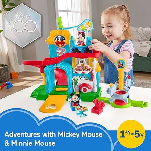 Fisher-Price Little People Toddler Toy Disney Mickey & Friends Playset with Sounds & Phrases for Pretend Play Kids Ages 18+ Months