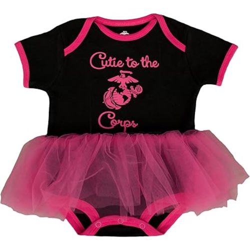 TROOPER Baby Girls U.S. Marine Corps Logo “Cutie to the Corps” Bodysuit