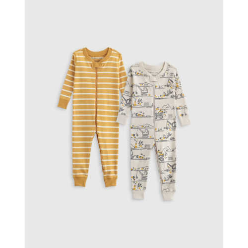 100% Organic Cotton One Piece Pajamas 2-Pack - Baby Boy