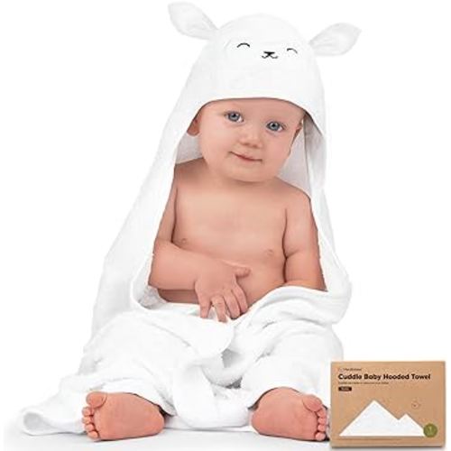 KeaBabies Baby Hooded Towel - Viscose Derived from Bamboo Baby Towel, Toddler Bath Towel, Infant Towels, Large Hooded Towel, Organic Baby Towels with Hood for Girls, Babies, Newborn Boys(Lamb)