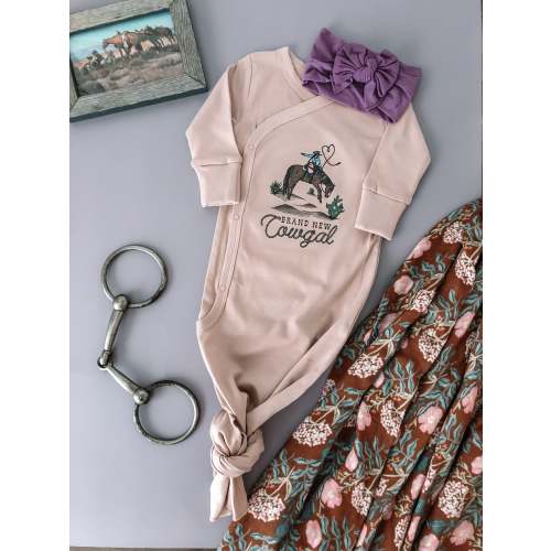 Brand New Cowgal Kimono Gown - Blush