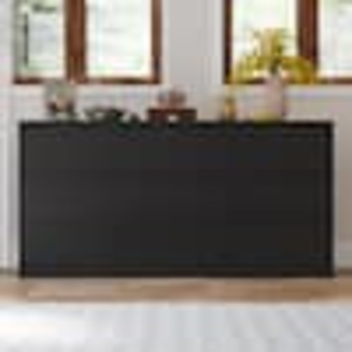 FUFU&GAGA 9-Drawer Black Wood Dresser Modern Style 31.5 in. H x 63 in. W x 15.7 in. D KF250020-03