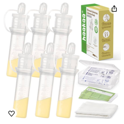 Amazon.com : haakaa Colostrum Collector Kit Breast Milk Collector with Cotton Cloth Wipe and Storage Case, Ready-to-Use, Reusable, BPA Free, 4ml/6pcs : Baby