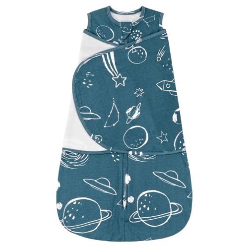 ZIGJOY Sleep Sack Swaddle 1.0 TOG Baby Wearable Blanket 100% Cotton Baby Swaddle Blanket for Newborns 0-6 Months for Boy Girl, Space