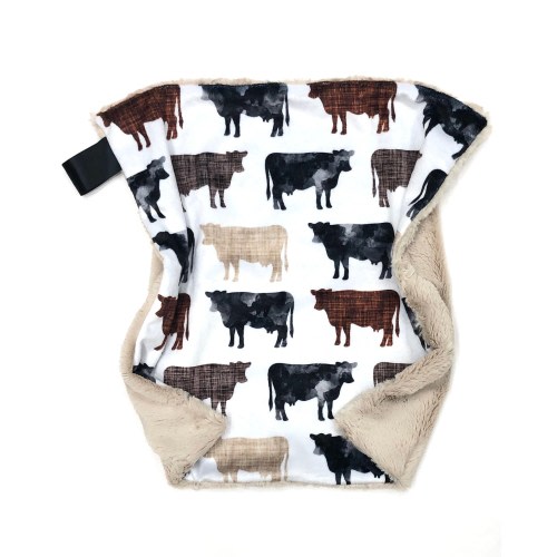Watercolor Cow Minky Lovey: Personalized Farm Nursery Blanket
