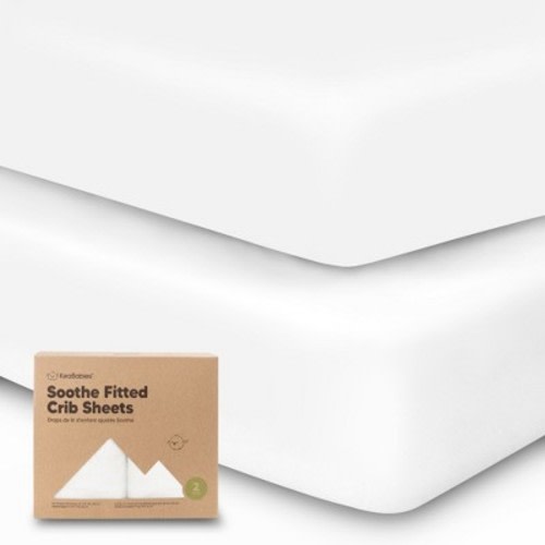 KeaBabies 2pk Soothe Fitted Crib Sheets Neutral, Organic Baby Crib Sheets, Fits Standard Nursery Baby Mattress, Color: Soft white