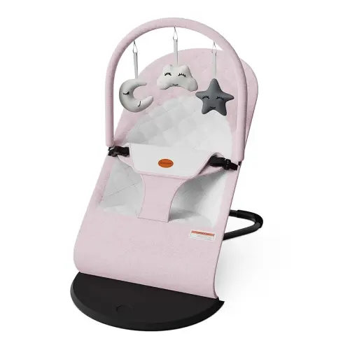 Portable Baby Bouncer Seat for Infants, 0-18 Months, 3 Modes of Use with Rocker & Stationary Options, Ergonomic Infant Chair with Hanging Toys – Grey