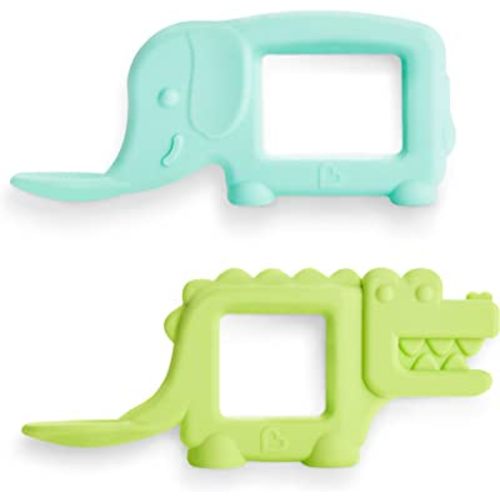 Munchkin® The Baby Toon™ Silicone Teether Spoon, 2 Pack, Elephant/Alligator (As Seen On Shark Tank)