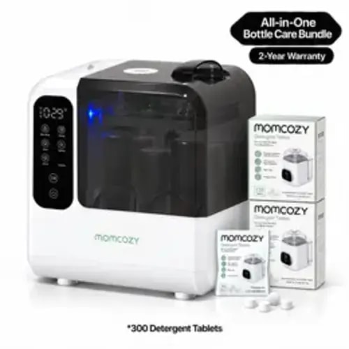 Momcozy DeepClean D8 Bottle Washer, Sterilizer & Dryer - with 300 Detergent Tablets, Precision Cleaning | 8 Bottles Capacity, Rotary Jets for Hard-to-Reach Pump Parts, TargetWash Tech for Complex Feeding Accessories, Self-Clean - TikTok Shop