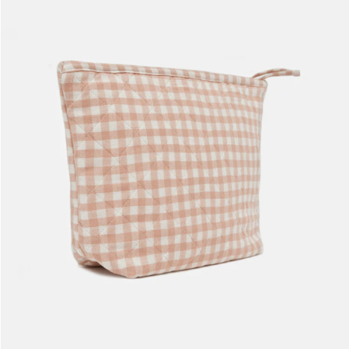 MINI GINGHAM - Blush Quilted Pouch Large – Heather Taylor Home