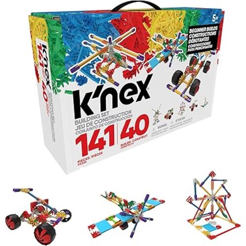 K'nex Beginner 40 Model Building Set - 141 Parts - Ages 5 & Up - Creative Building Toy, Multi, 141 K'NEX Parts and Pieces,Includes Instruction Booklet