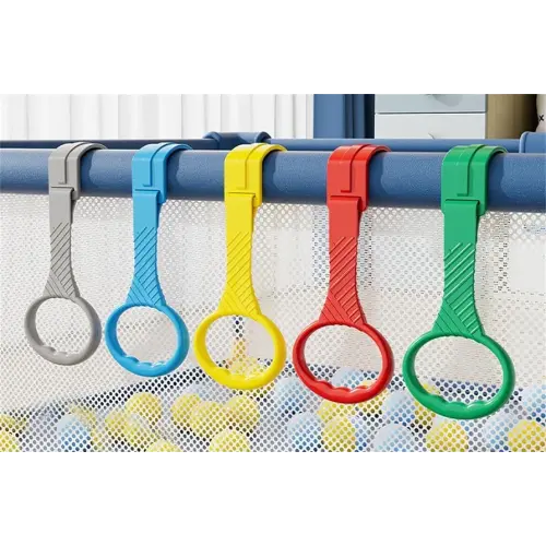 5pcs Walk Assistant Plastic Baby Crib Pull Rings for Baby Baby Pull Up Rings Cot Hanging Rings for Infant Baby Toddler Practice Tool (5 Color)