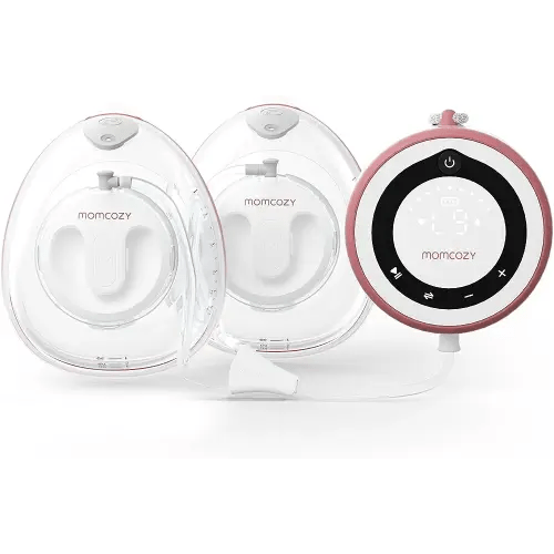 Momcozy Hospital Grade Breast Pump V1, Hands-Free & Portable Double Electric Breast Pump, Smart Touch Screen with 27 Pumping Combinations, Wearable Pump with 5 Flange Sizes