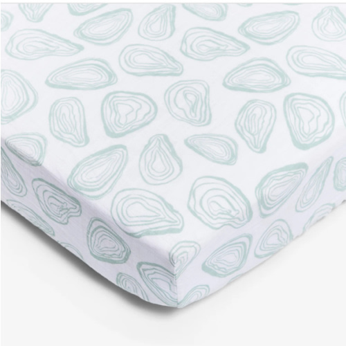 Organic Cotton Crib Sheets by Lewis - Oyster in Agave
