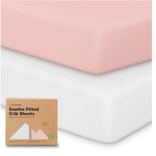 KeaBabies 2-Pack Organic Crib Sheets for Boys, Girls - 52x28 Fitted Crib Mattress Sheet Neutral, Breathable Jersey Cotton Cover for Baby Bed, Toddler Mattress, Soft & Cute Prints (Rose)