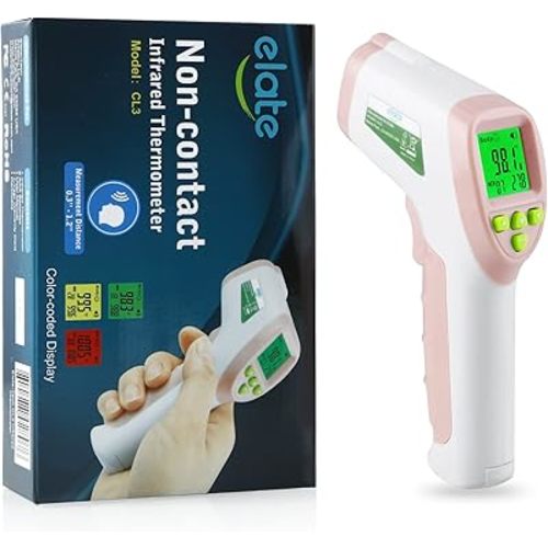 Elate Forehead Thermometer | FSA HSA Approved | Baby Thermometer for Adults, Kids, Infants | No-Touch Digital Infrared with Fever Alarm | Home Medical Grade for Nurse Accessories | Newborn Essentials