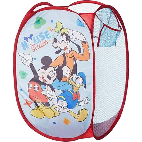 Idea Nuova Disney Mickey Mouse Pop Up Hamper with Durable Carry Handles, 21'' H x 13.5'' W X 13.5'' L