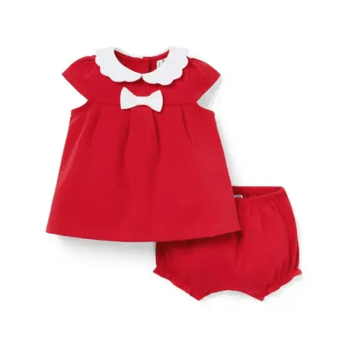 Baby Maraschino Red Baby Scalloped Collar Ponte Matching Set by Janie and Jack