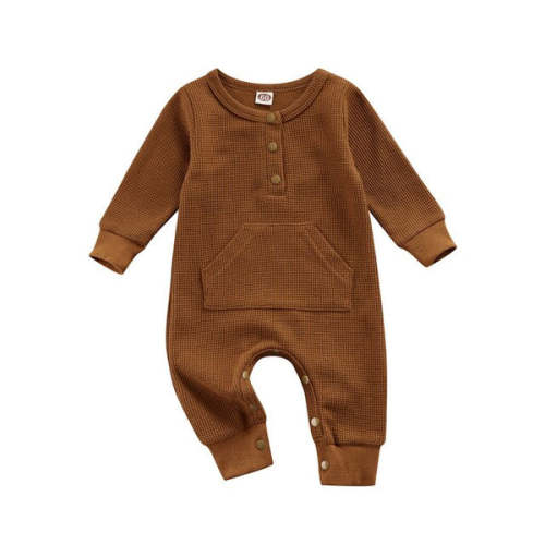 Arden waffle romper in rust