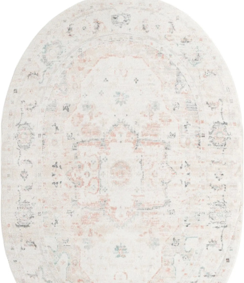 Ivory 6' x 9' Madeline Vintage Oval Rug | Rugs.com