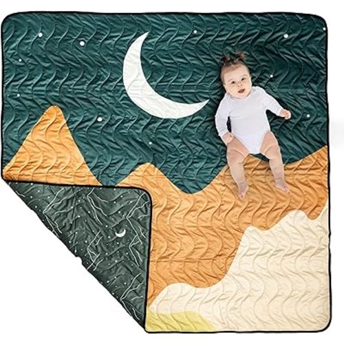 Kinder Cloth Diaper Co Adventure Play Mat - Machine Washable, Reversible, Water-Resistant, Quilted Blanket