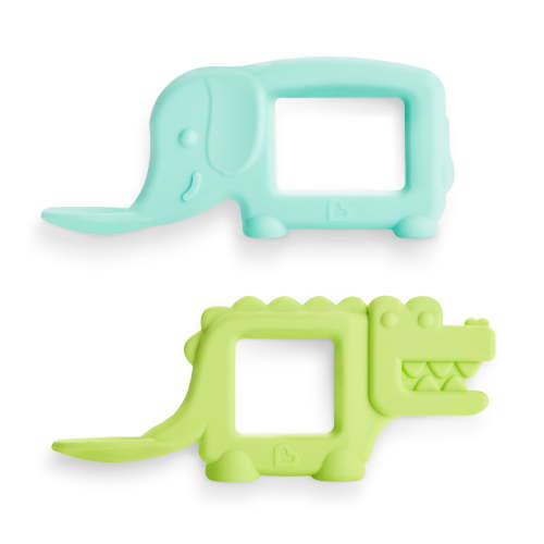 Munchkin® The Baby Toon™ Silicone Infant Teether Spoon, As seen on Shark Tank™, Elephant/Alligator, Unisex, 2 Pack