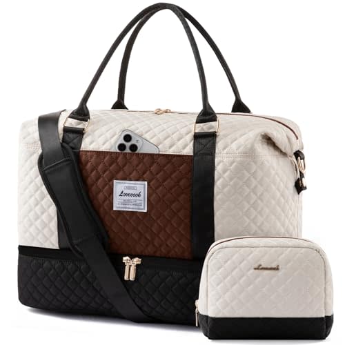 LOVEVOOK Travel Duffle Bag,Weekender Bags for Women with Shoe Compartment,Carry on Overnight Bag with Toiletry Bag,Gym Duffel Bag with Wet Pocket, Hospital Bags for Labor and Delivery