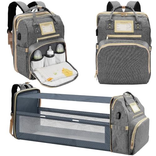 Lenski Baby Shower Gifts, Diaper Bag Backpack, Baby Registry Search | Newborn Diaper Bag with Changing Station and USB Charging Port, Toddler Travel Essential, Large Capacity Nappy Bag