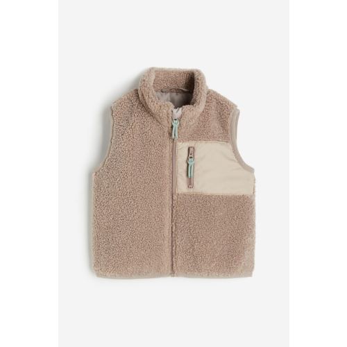 Teddy Fleece Vest, Beige