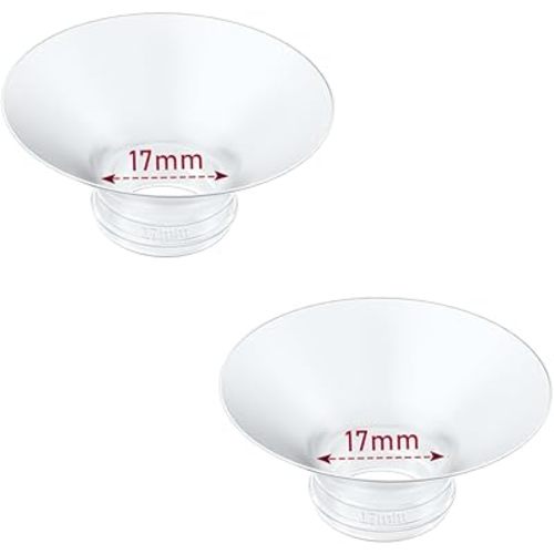 Flange Insert 2PCS 17mm Compatible with Momcozy M9/M6/M5/S12 Pro/S9 Pro/S12/S9,Spectra/Medela/Elvie/Bellababy/TSRETE/AWESMOM/Lansinoh Breast Pump 24mm Shields/Flanges