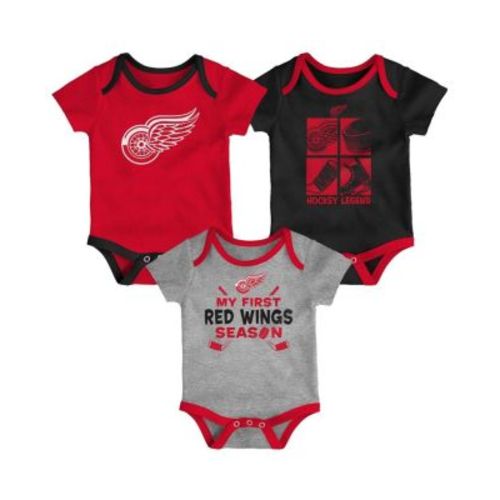 Baby Boys and Girls 3-Piece Detroit Red Wings Legend Bodysuit Set
