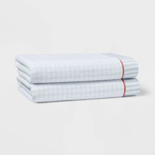 1pc Traditional Gingham Plaid Hand Towel Blue - Threshold™
