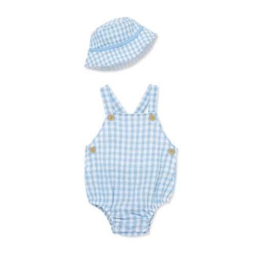 Check Gauze Sunsuit & Hat