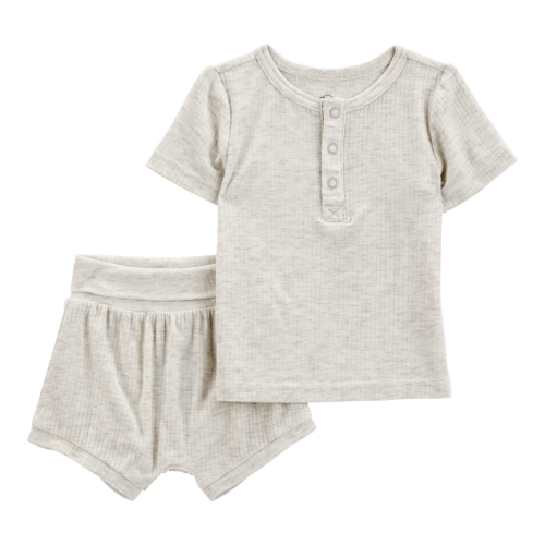 Grey Baby 2-Piece PurelySoft Outfit Set - Grey | Carter’s Oshkosh Canada