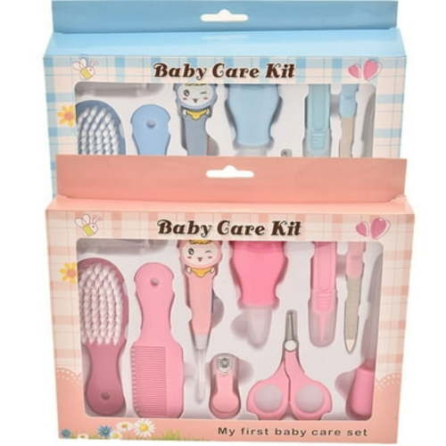 LNKOO 10pcs Daily Infant Kids Care Kit,Baby Grooming Health Hair Care Products Kits Newborn Gift Box Nail Clipper Set Brush Scissors Comb etc,Baby Nail Scissors, Nail Clipper(Random color)