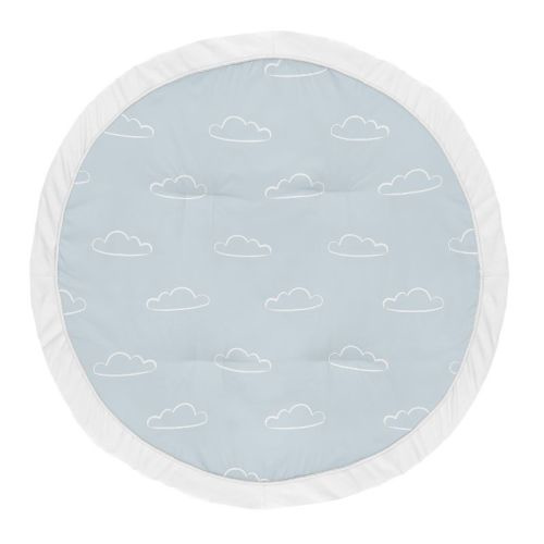 Sweet Jojo Designs Boy Baby Tummy Time Playmat Airplane Blue And White