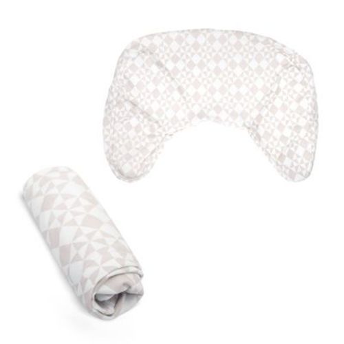 Boppy Nursing Pillow Organic Cotton Cover - Beige Check Quilt