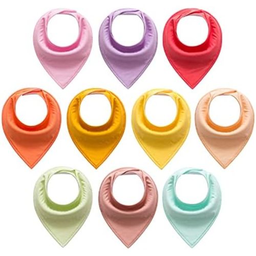 Little Tots Baby Bandana Drool Bibs for Boys, Girls, Baby Unisex Cotton Bibs 4/8/10 Pack Soft and Absorbent